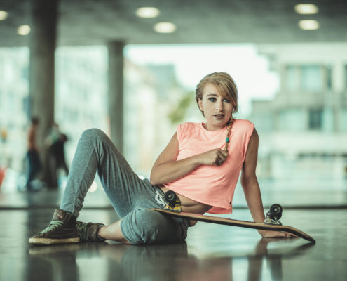 Skatergirl outtake aus einem Freitagabendshooting